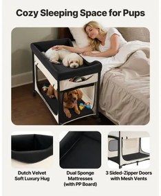 VEVOR Elevated Lounge Pet Bed Foldable Bunk Dog Bed with Wheels &amp; Side Bags XL