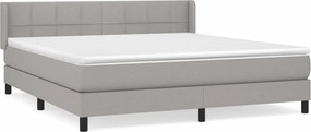 vidaXL Κρεβάτι Boxspring με Στρώμα Αν. Πράσινο 160x200εκ Υφασμάτινο
