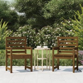 vidaXL Καρέκλες Κήπου 2 τεμ. Μελί 60 x 48 x 91 εκ. Μασίφ Ξύλο Πεύκου