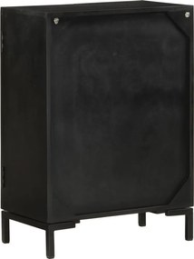 vidaXL Ντουλάπι Μαύρο 55x30x77 εκ. από Μασίφ Ξύλο Μάνγκο και Σίδηρο