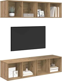 vidaXL Σετ επίπλου τηλεόρασης 4 pcs Artisan Oak Επεξεργασμένο ξύλο