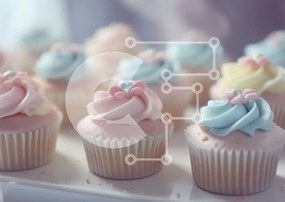 Intra Συλλεκτικό Ξύλινο Παζλ Plywood  4mm - Παστέλ Cupcakes με Διακοσμητικό Πάγωμα Σε Ξύλινο Κουτί - Διαστάσεις: 10x10 cm – 25 κομμάτια