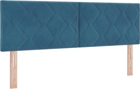 vidaXL LED κεφαλάρι Σκούρο Μπλε 160 cm Βελούδο