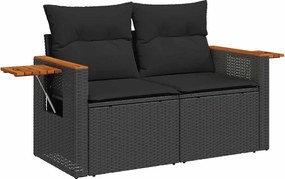 vidaXL Σετ Καναπέ Κήπου με μαξιλάρι 11 pcs Μαύρο