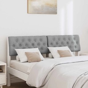 vidaXL Ταπετσαρισμένο κεφαλάρι Ανοιχτό γκρι 135 cm