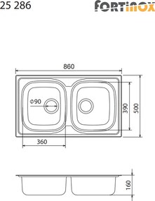 Fortinox Valley 25286 (86x50) - Νεροχύτης κουζίνας