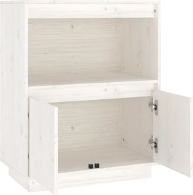 vidaXL Ντουλάπι Λευκό 60 x 34 x 75 εκ. από Μασίφ Ξύλο Πεύκου