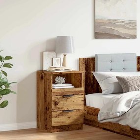 vidaXL Bedside Cabinet Παλαιωμένο ξύλο Medium Engineered wood