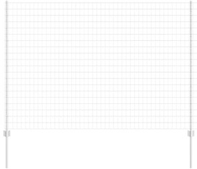 Τείχος και Πόστ Ασημί 1,5 x 10 m Ατσάλι