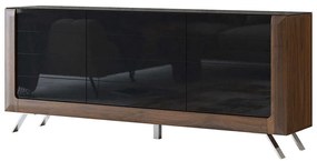 Μπουφές Geisha I 162676639 199x44x81cm Brown-Black Mdf,Μέταλλο