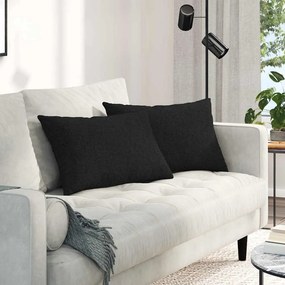 vidaXL Μαξιλάρι Καναπέ 2 pcs Μαύρο 60 x 40 cm ύφασμα