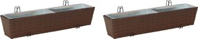 vidaXL Ραφήνα 2 pcs 80 x 17 x 17 εκ Μέταλλο