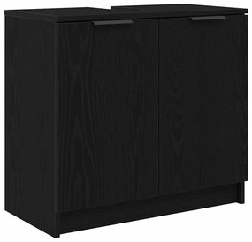 vidaXL Σετ Ντουλαπιών Μπάνιου 3 pcs Μαύρη Οξυά Επεξεργασμένο ξύλο