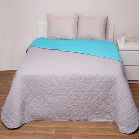 Κουβερλί 5100 Grey-Turqoise Viopros Υπέρδιπλο 220x240cm Microfiber