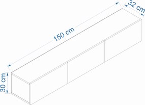 Έπιπλο Τηλεόρασης Λευκό / Πεύκο Atlantic WEST 150x32x30