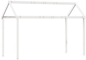 vidaXL Οροφή Κρεβατιού Παιδική Λευκό 217x95,5x159εκ. Μασίφ Ξύλο Πεύκου