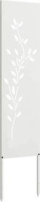 vidaXL Οθόνη Ιδιωτικότητας Κήπου Floral Λευκό 32 χ 140 εκ