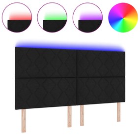 vidaXL LED Κεφαλάκι  Σχεδίαση Διαμαντιών Μαύρο 180 εκ Υφασμάτινο