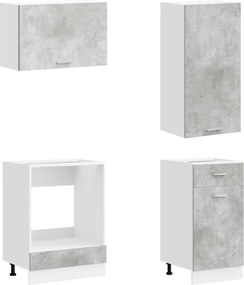 vidaXL Μονάδα κουζίνας LYON 8 pcs Γκρι Σκυροδέματος Επεξεργασμένο Ξύλο