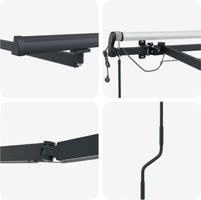 vidaXL Σκελετός Τέντας Ανθρακί 600 x 350 εκ Αλουμίνιο