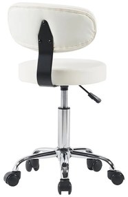 Καρέκλα γραφείου τροχήλατη Mafeshi  pu σε λευκή απόχρωση 45x44x70-82εκ 45x44x82 εκ.