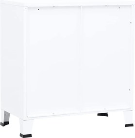 vidaXL Αρχειοθήκη Βιομηχανικού Στιλ Λευκή 75 x 40 x 80 εκ. Ατσάλινη