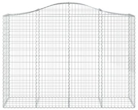 Συρματοκιβώτια Τοξωτά 15 τεμ. 200x50x140/160 εκ. Γαλβαν. Ατσάλι - Ασήμι