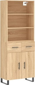 vidaXL Ντουλάπι Sonoma δρυς 69,5 x 34 x 180 εκ. από Επεξεργασμένο Ξύλο