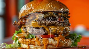 Intra Συλλεκτικό Ξύλινο Παζλ Plywood  4mm - Gourmet Burger με τυρί και μπέικον Σε Ξύλινο Κουτί - Διαστάσεις: 10x10 cm – 25 κομμάτια