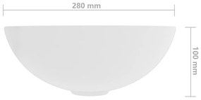 Νιπτήρας Μπάνιου Στρογγυλός Λευκό Ματ Κεραμικός - Λευκό
