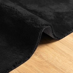 vidaXL Χαλί HUARTE Μαύρο 80 x 500 cm 100% Πολυεστέρας Επίπεδος