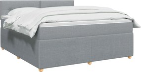 vidaXL Κρεβάτι box spring με στρώμα Ανοιχτό γκρι 140 x 190 cm Ύφασμα