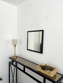 Stewehome Καθρέφτης Μαύρο Μεταλλικό Πλαίσιο 40x40 cm