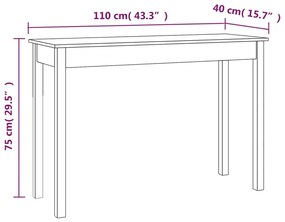 Τραπέζι Κονσόλα Γκρι 110 x 40 x 75 εκ. από Μασίφ Ξύλο Πεύκου - Γκρι