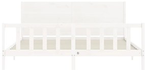 vidaXL Σκελετός Κρεβ. Χωρίς Στρώμα Λευκό 200x200 εκ Μασίφ Πεύκο