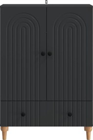 vidaXL Πλαϊνό γραφείο Μαύρο 66 x 34,5 x 95 εκ. Επεξεργασμένο Ξύλο