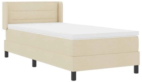 vidaXL Κρεβάτι box spring με στρώμα με στρώμα Κρεμ 90 x 200 cm