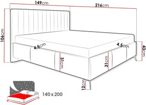 Επενδυμένο κρεβάτι Morris-140 x 200-Mple Skouro