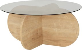 Τραπεζάκι Σαλονιού Δρυς / Φυμέ CLESI 75x75x35