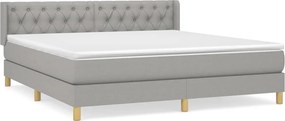 vidaXL Κρεβάτι Boxspring με Στρώμα Αν. Πράσινο 160x200εκ Υφασμάτινο