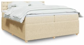 ΚΡΕΒΑΤΙ BOXSPRING ΜΕ ΣΤΡΩΜΑ ΚΡΕΜ 200X200 ΕΚ. ΥΦΑΣΜΑΤΙΝΟ 3289882