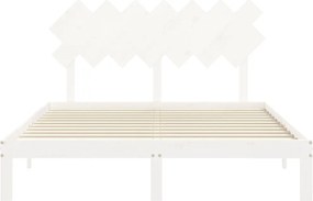 vidaXL Σκελετός Κρεβ. Χωρίς Στρώμα Λευκό 140x200 εκ Μασίφ Πεύκο