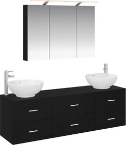 vidaXL Σετ Επίπλων Μπάνιου 4 pcs Μαύρη Δρυς