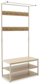 Έπιπλο Εισόδου Πορτ Μαντώ Ralph 072-000036 80x40x170cm Natural-White Mdf,Μέταλλο