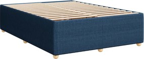 vidaXL Κρεβάτι Boxspring με Στρώμα Μπλε 140x190 εκ. Υφασμάτινο