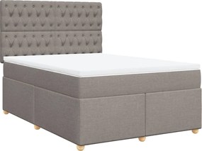 vidaXL Κρεβάτι Boxspring με Στρώμα Taupe 160x200 εκ. Υφασμάτινο