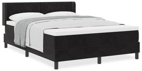 vidaXL Κρεβάτι Box Spring με Στρώμα Μαύρο 140x190 εκ Βελούδο