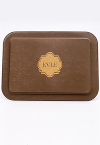 Μεταλλικός ορθογώνιος δίσκος ρετρό με σχέδιο Μπλε 32x40 cm