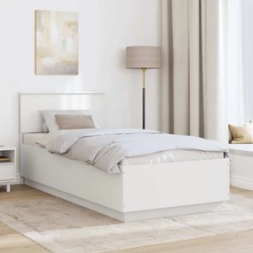 vidaXL Σκελετός Κρεβατιού Λευκό 100 x 200 cm Επεξεργασμένο Ξύλο