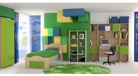 Intrahome Παιδικό δωμάτιο "ΚΥΜΑ" σετ 7 τμχ σε χρώμα δρυς-λαχανί Intrahomesa-00652425